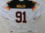Olympiaquali Gameworn Eishockey Trikot #91 Moritz Müller